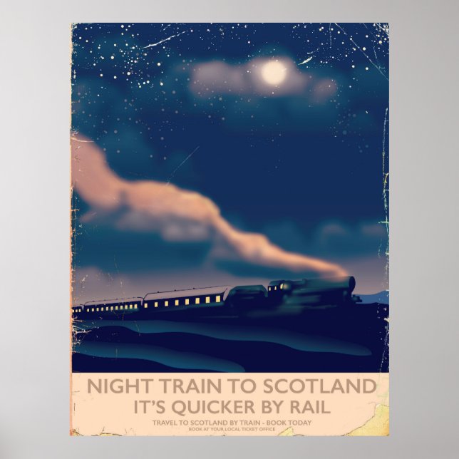Poster Train de nuit pour l'Écosse (Devant)