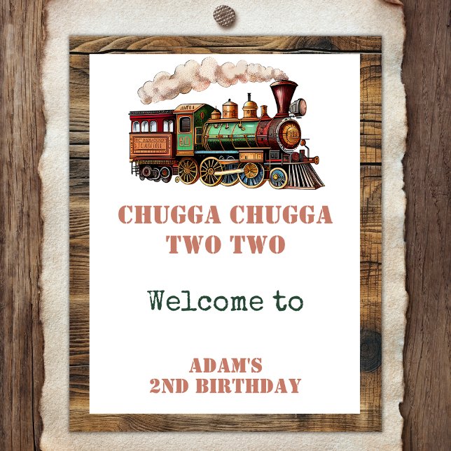 Poster Train Deuxième fête d'anniversaire Chugga Chugga D (Créateur téléchargé)