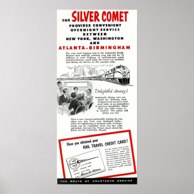 Poster Train Seaboard RailRoad Silver Comet (Devant)