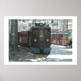 Poster Train urbain à Soller de Majorque, Espagne