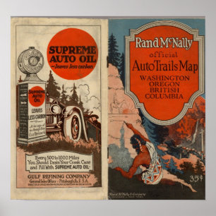 Poster Traînées d'automobile de Washington, Orégon