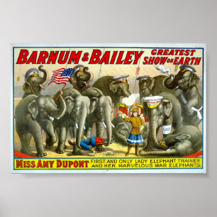 Poster Trainer Barnum et Bailey Elephant