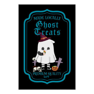 Poster TRAITEMENTS GHOST FAITS LOCALEMENT drôle halloween