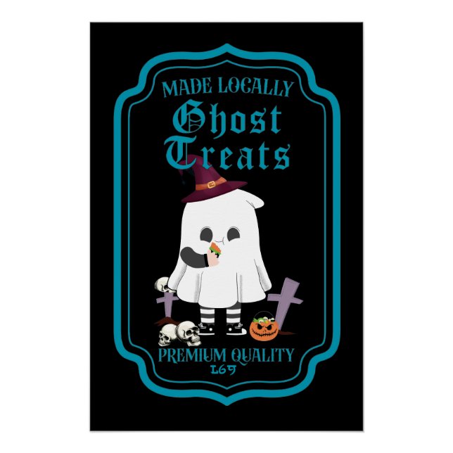 Poster TRAITEMENTS GHOST FAITS LOCALEMENT drôle halloween (Devant)