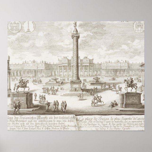 Poster Trajan's Square Rome, from 'Entwurf einer historis (Devant)