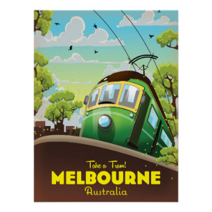 Poster Tramway de Melbourne Australie