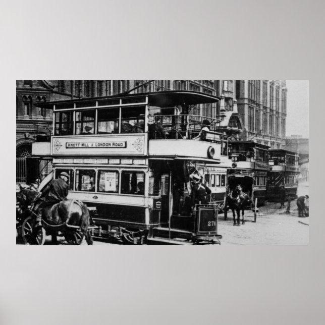 Poster Tramways à Manchester, vers 1900 (Devant)