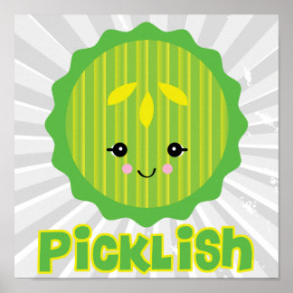 Poster tranche de cornichon kawaii