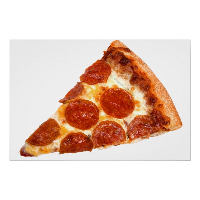Poster tranche de pizza pepperoni classique de SlipperyJo (Devant)