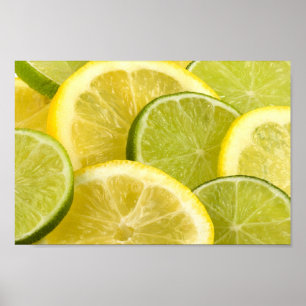 Poster Tranches de citron et de citron vert
