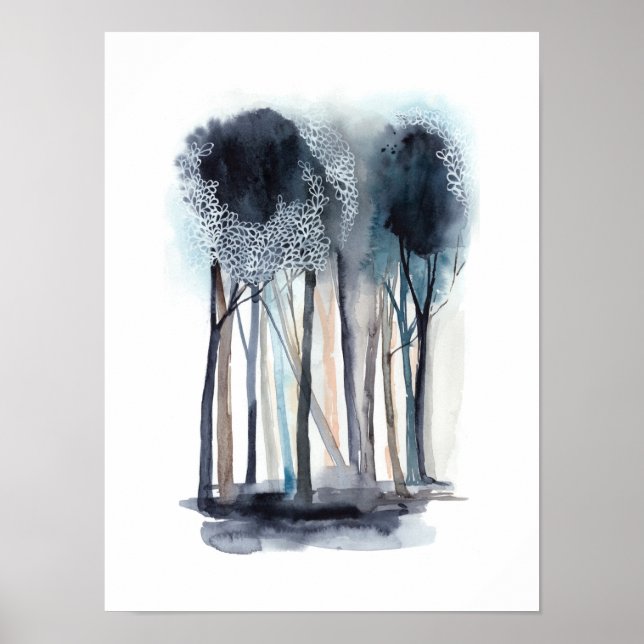Poster Tranquil Abstract Trees (Devant)