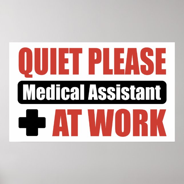 Poster Tranquille S'Il Vous Plaît Assistant Médicale Au T (Devant)