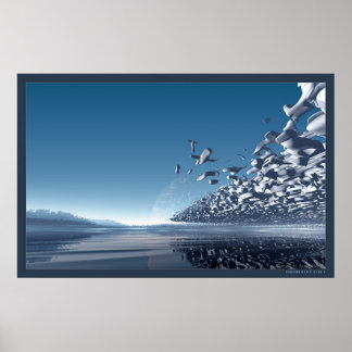 Poster Tranquillité Bleu I