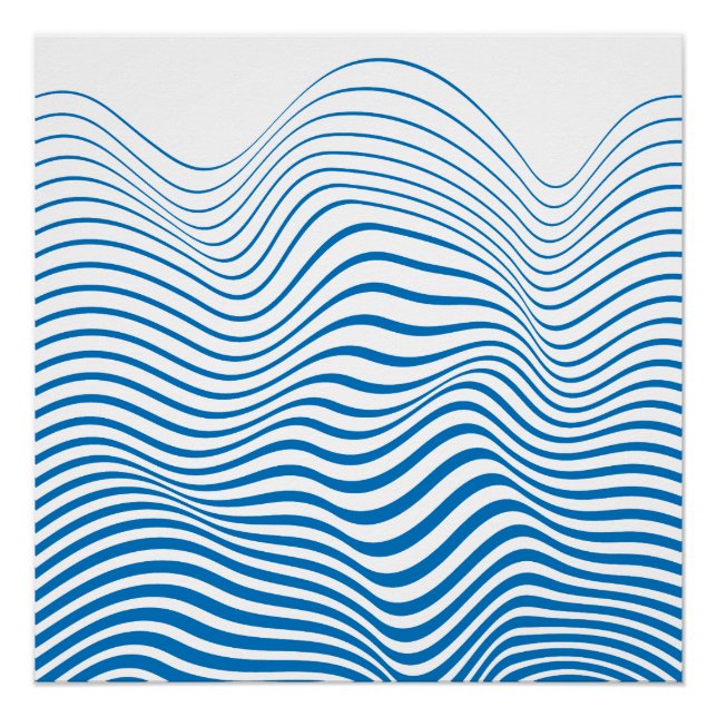 Poster Tranquillité et calme équilibre lignes bleues (Devant)
