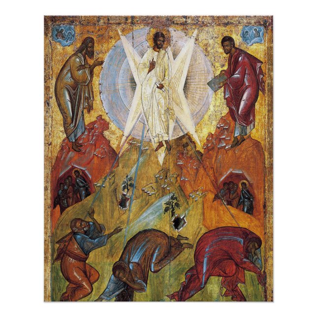 Poster Transfiguration Orthodoxe Icône Chrétienne (Devant)