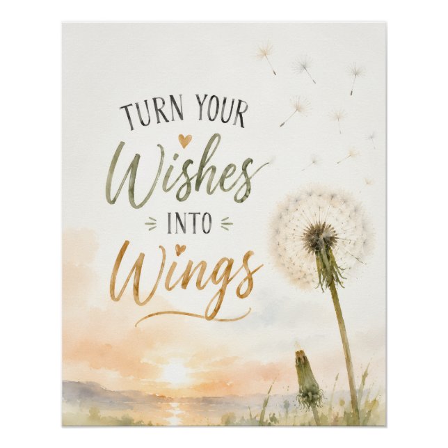 Poster Transformez Vos Souhaits En Ailes Inspiration Piss (Devant)