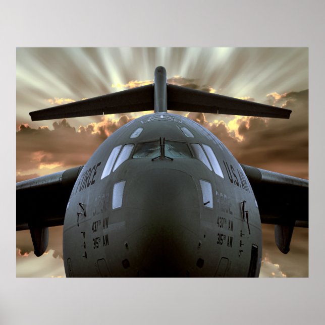 POSTER TRANSPORT MILITAIRE GLOBEMASTRE C-17 (Devant)