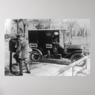 Poster Transporteur de courrier avec l'automobile "de