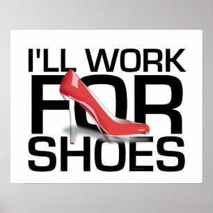 Poster Travail de la PIÈCE EN T I pour des chaussures