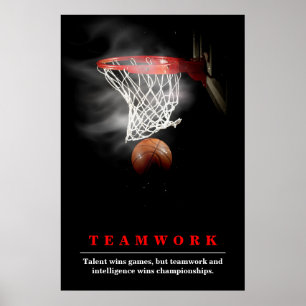 Poster Travail d'équipe Basketball Motivation Inspiration