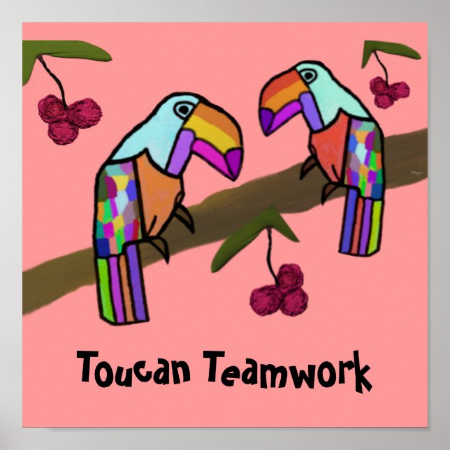 Poster Travail d'équipe Toucan (Devant)