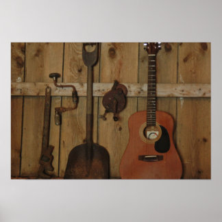 Poster Travailler puis jouer de la guitare