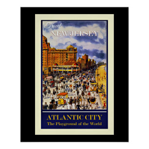 Poster Travel New Jersey, Atlantic City,