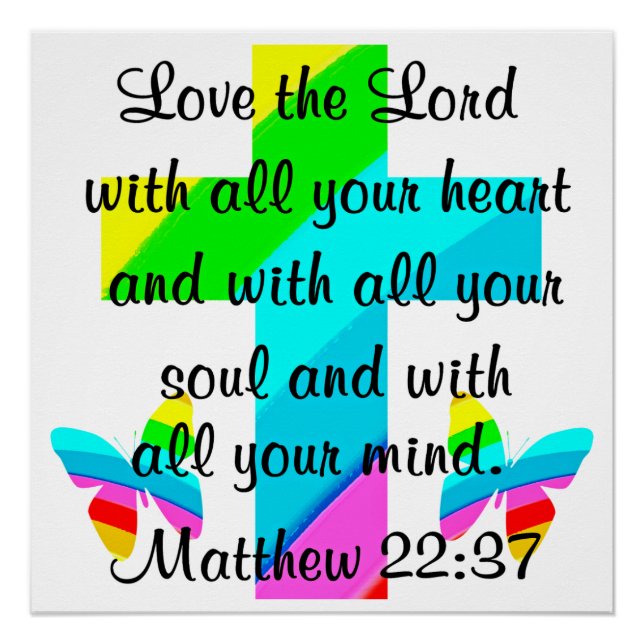 POSTER TRAVERSER ET BOUTEILLER MATTHEW 22:37 CONCEPTION (Devant)