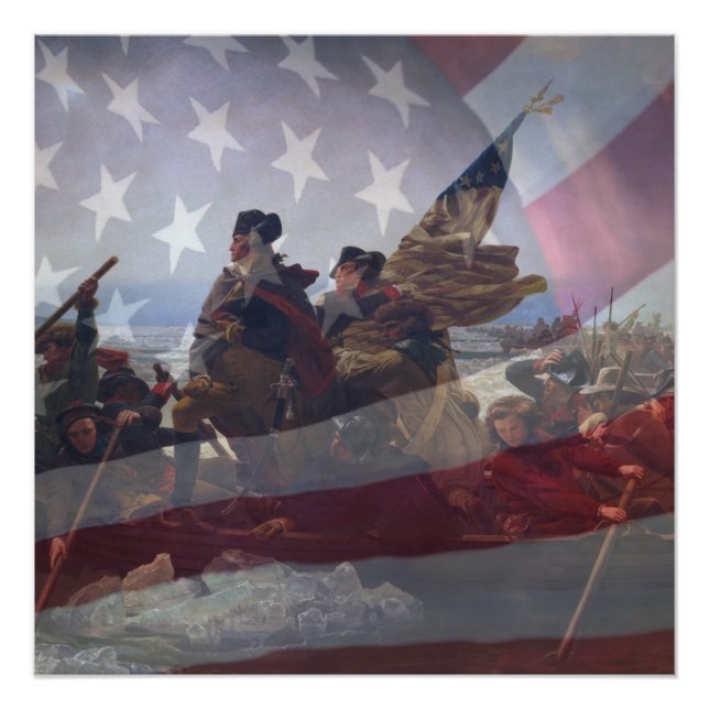 Poster Traverser la rivière Delaware toile étirée (Devant)