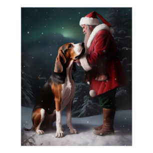 Poster Trek Walker Coonhound Noël du Père Noël