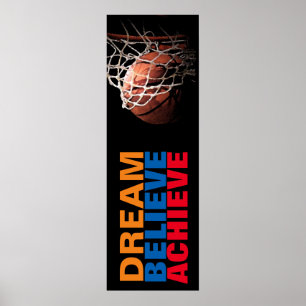 Poster Trendy Dream Croire Atteindre la porte de basket
