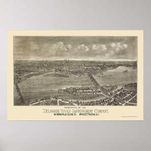 Poster Trenton, NJ Panoramic Map - 1900