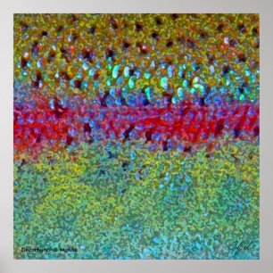 Poster très grand truite arc-en-ciel