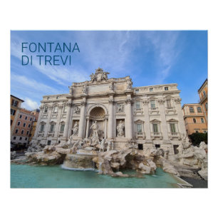 Poster Trevi Fontaine Rome Italie Vacances Panorama