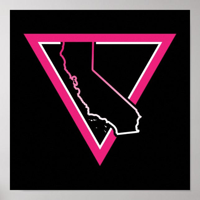 Poster triangle rose californie (Devant)