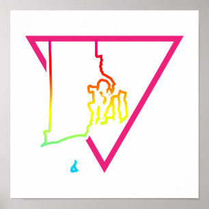 Poster triangle rose rhode island