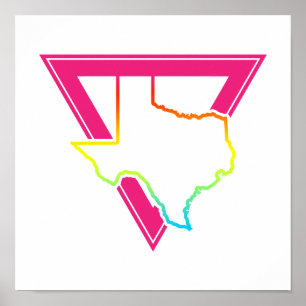 Poster triangle rose texas