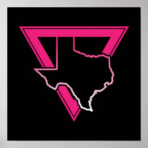 Poster triangle rose texas