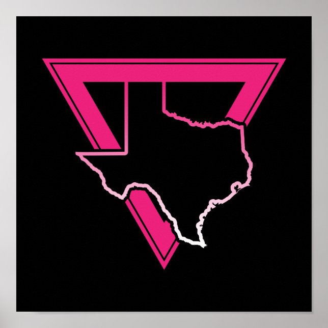 Poster triangle rose texas (Devant)