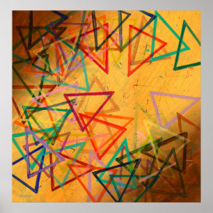 Poster Triangles, Abstrait, géométrique -
