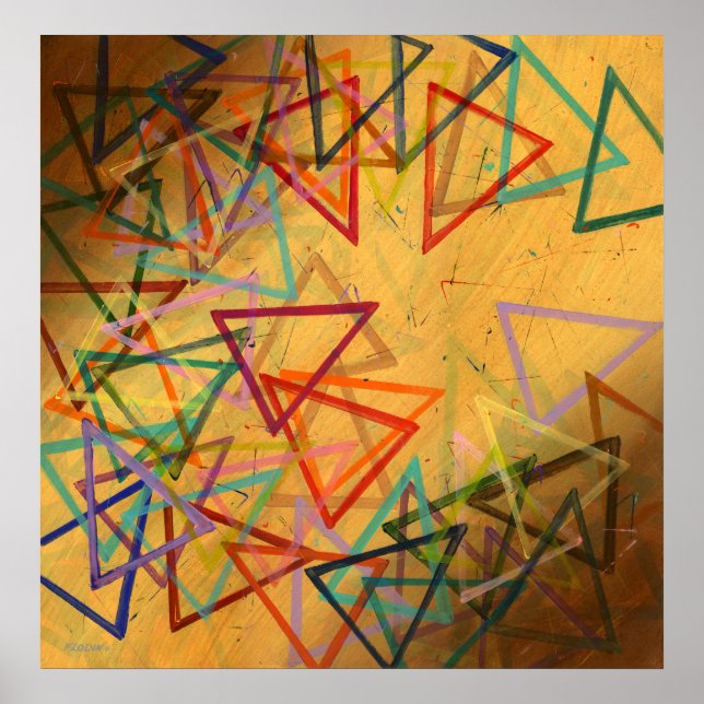 Poster Triangles, Abstrait, géométrique - (Devant)