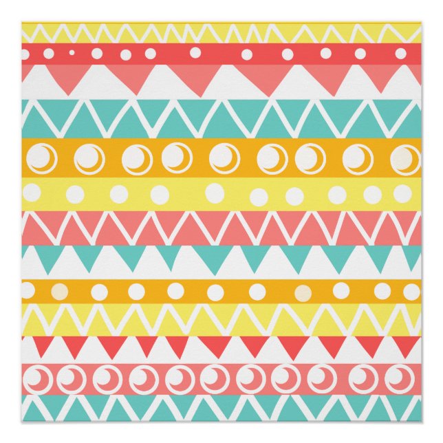 Poster Triangles Et Cercles Colorés (Devant)