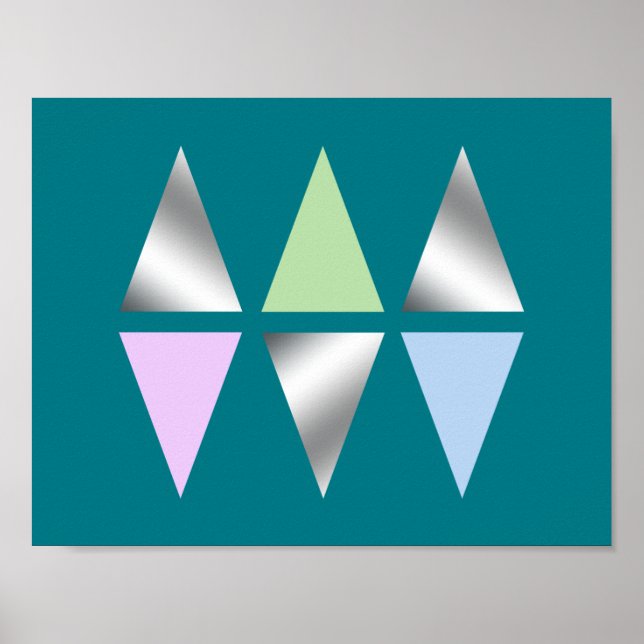 Poster triangles géométriques élégants et clairs (Devant)