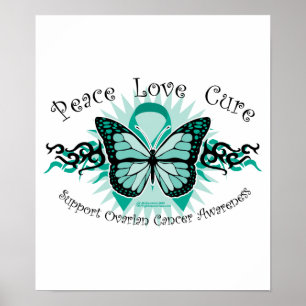 Poster Tribal de papillon de Cancer ovarien