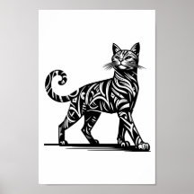 Poster Tribal Feline Swagger