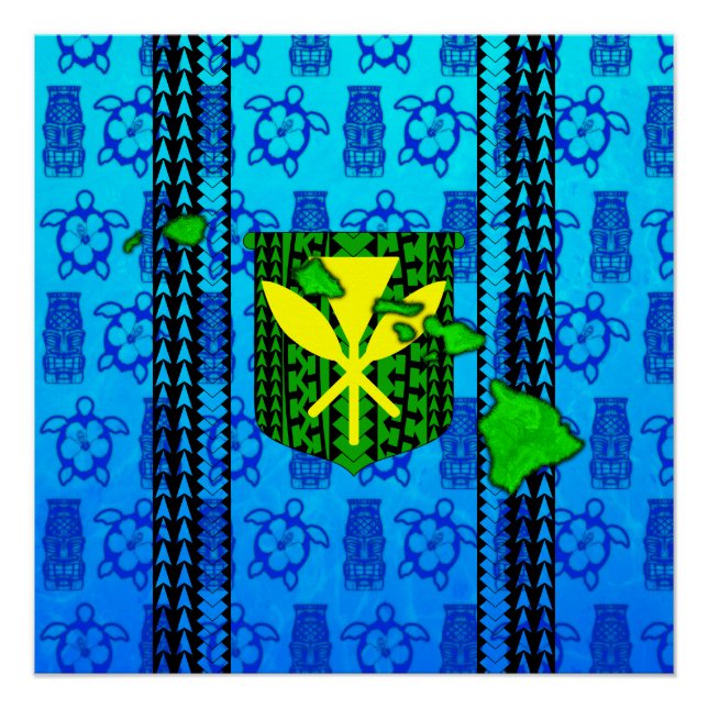 Poster Tribal insulaire Kanaka Maoli (Devant)
