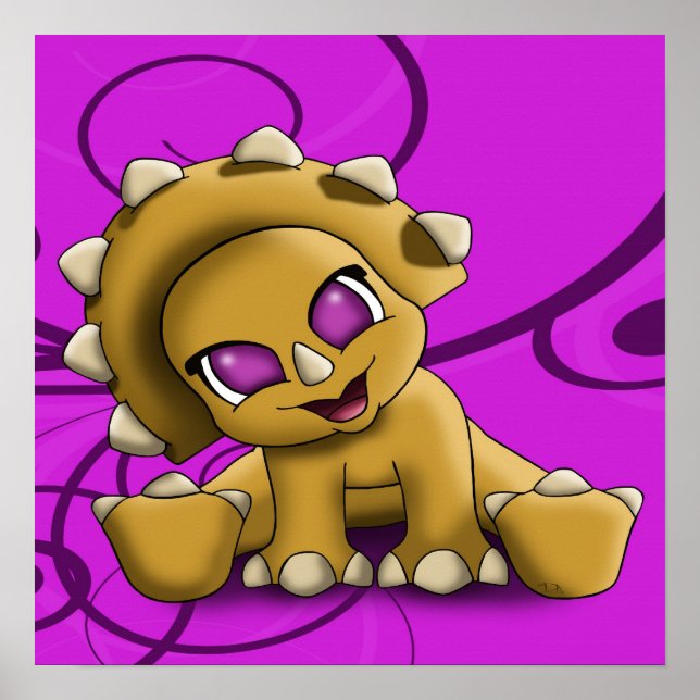 Poster Tricératops de Dinosaure (Devant)