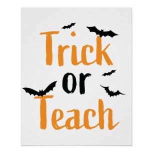 Poster Trick or teach- design Halloween