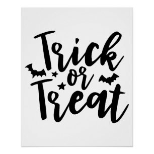 Poster Trick or Treat Halloween Chauves-souris