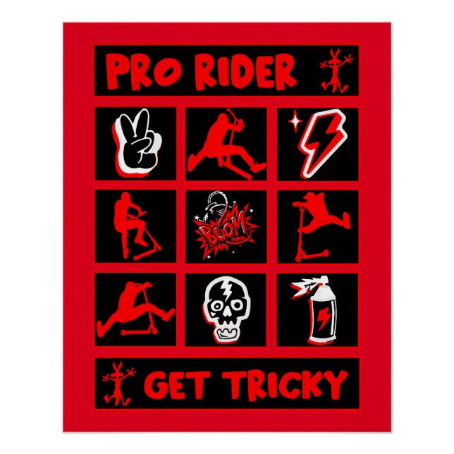 Poster Tricks de pilote de scooter libre Pro (Devant)